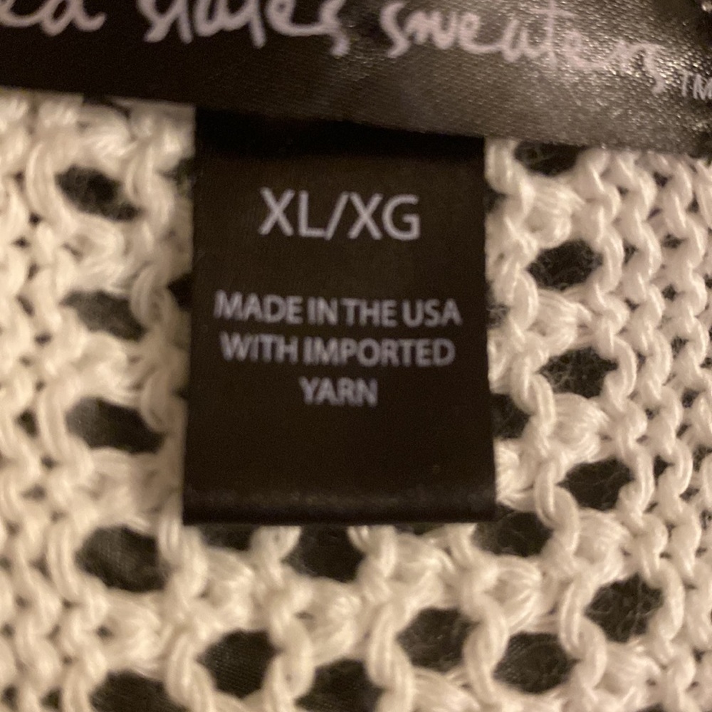 Acrylic Sweater Open Front. Color White Size Xl - image 4